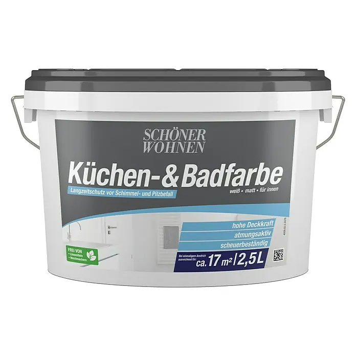 SCHÖNER WOHNEN-Farbe Bad- & Küchenfarbe - Weiß, 2,5 l, Matt
