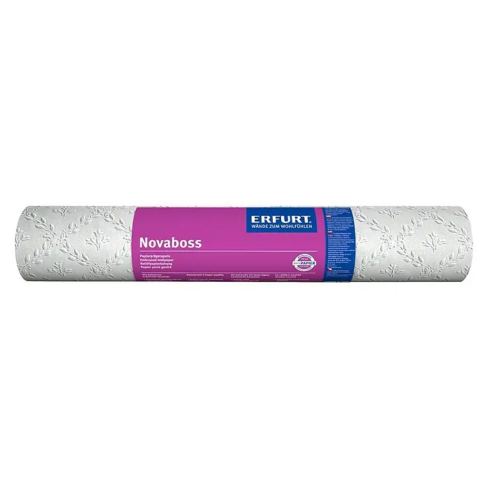 Erfurt Papiertapete Novaboss 393 - Weiß, Floral, 10,05 x 0,53 m - Vorderansicht