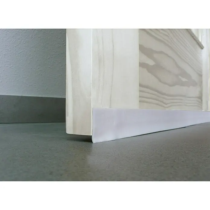 Burlete bajo puerta PVC expandido - Blanco, Largo: 1 m, Suelos lisos