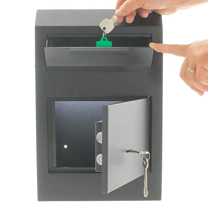 Rottner Einwurftresor Cashmatic - 11,5 x 25 x 38 cm, Doppelbartschloss