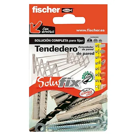 Fischer Solufix Surtido de tacos y tornillos para tendederos de pared