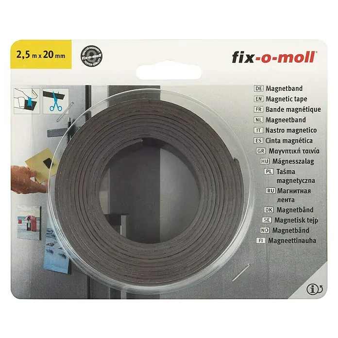 Fix-o-moll Magnetband - L x B: 2,5 m x 20 mm - Vorderansicht