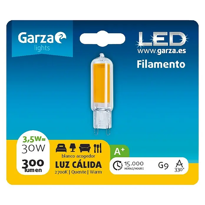 Garza Bombilla LED - 18 W, G9, Blanco cálido, No regulable, Capsular