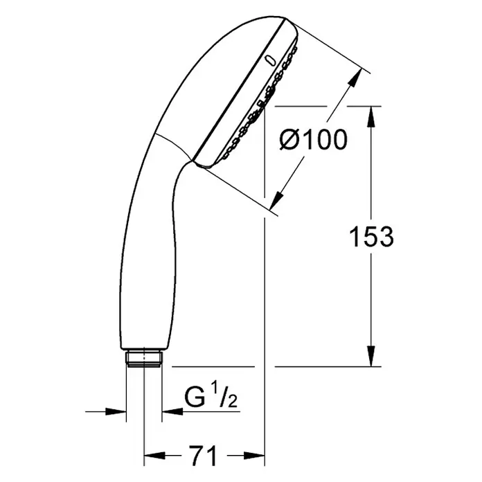 Grohe Handbrause Tempesta 100 - Anzahl Funktionen: 4 Stk., 7 l/min bei 3 bar, Chrom - Vorderansicht