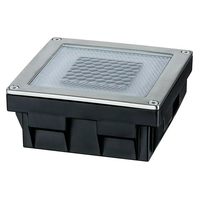 Paulmann Solarna svjetiljka Cube - 0,24 W, Srebrne boje, Crne boje, D x Š x V: 10 x 10 x 4,5 cm, IP67 - Pogled sprijeda