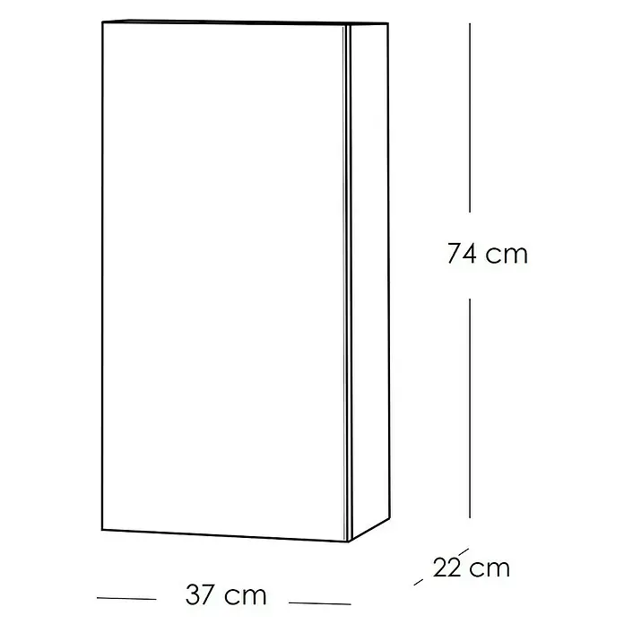 Armario colgante 1 puerta - L x An x Al: 22 x 37 x 74 cm, Nature