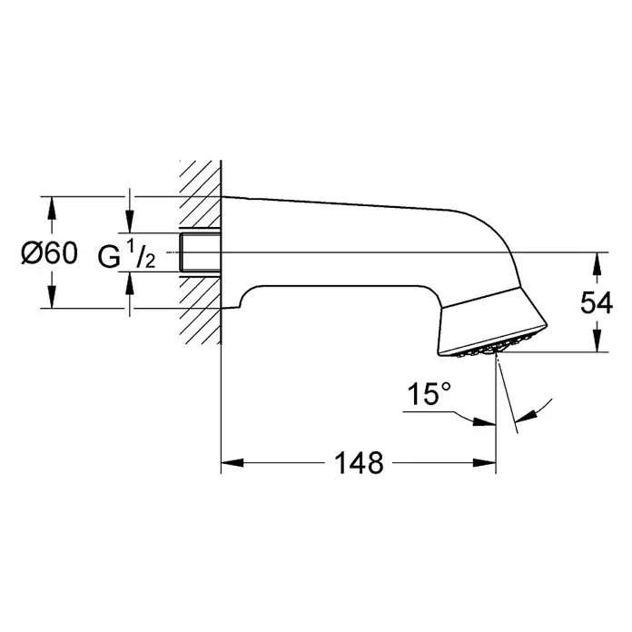 Grohe Kopfbrause Relexa Plus - Anzahl Funktionen: 1 Stk., 12 l/min bei 3 bar, Chrom - Vorderansicht