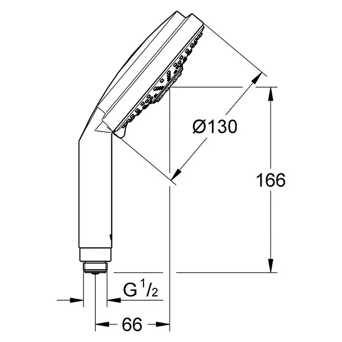 Grohe Douchekop Rainshower Cosmopolitan 130 - Aantal functies: 3 st., Diameter: 13 cm, Chroom - Vooraanzicht
