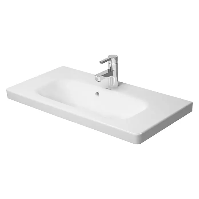 Duravit DuraStyle Waschtisch Typ 1 - 78,5 x 40 cm, Mit schmutzabweisender Glasur, Hahnloch: Mitte, Mit Überlauf, Weiß - Vorderansicht