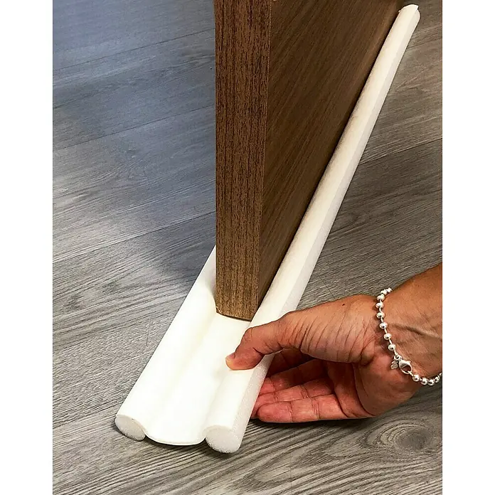 Burlete bajo puerta Rodillo - Blanco, Largo: 95 cm, Suelos lisos