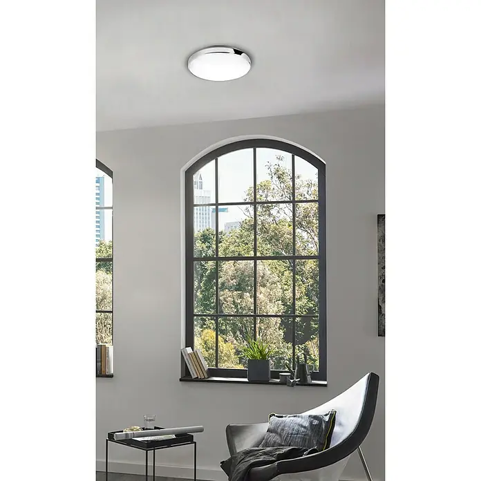 Briloner Plafón LED redondo Cromo - 13 W, Ø x Al: 28,5 x 6,5 cm, Blanco neutro