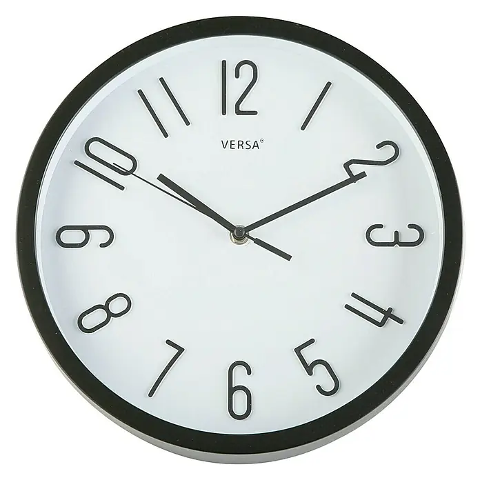 Reloj de pared redondo NG - Negro, Diámetro: 30 cm