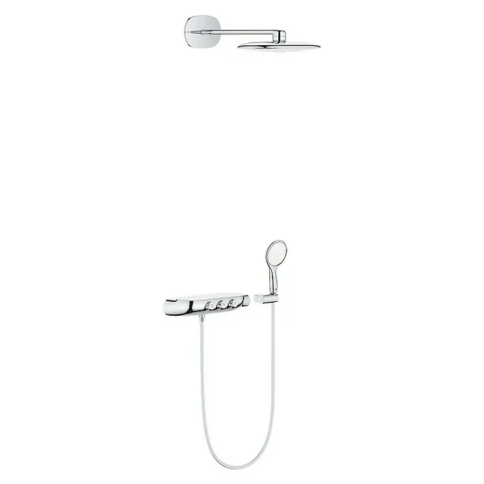 Grohe Duschsystem Rainshower Duo 360 - Mit Thermostatarmatur, Anzahl Strahlarten: 2 Stk., Chrom - Vorderansicht