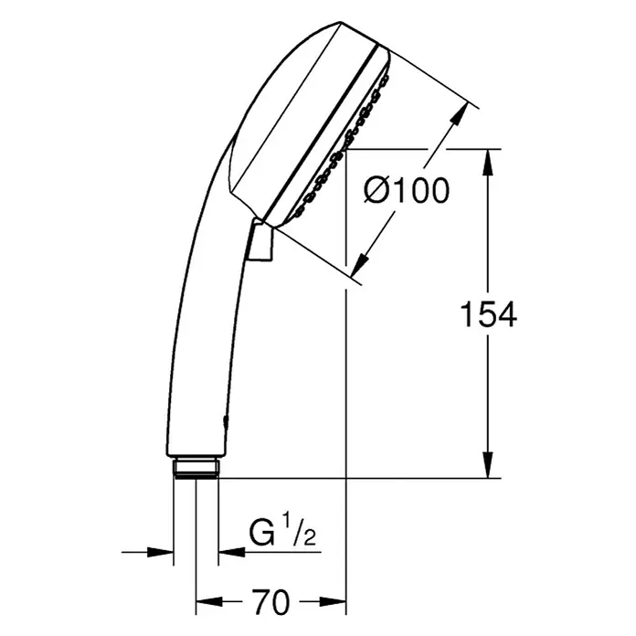 Grohe Ručna tuš slušalica - Broj funkcija: 2 Kom., Promjer: 10 cm, Krom - Pogled sprijeda