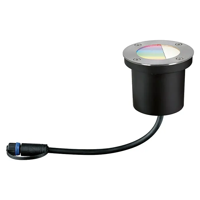 Paulmann Plug & Shine Ugradbeno podno svjetlo - 3,6 W, Srebrne boje, Ø x V: 9,6 x 9,2 cm - Pogled sprijeda