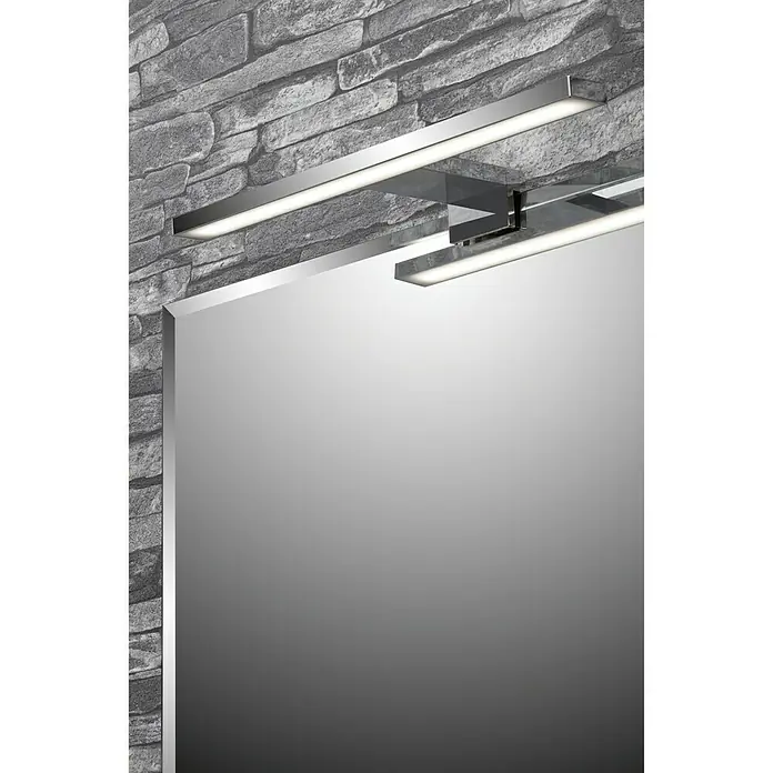 Briloner Aplique LED para espejo - 8 W, Plateado, L x An x Al: 60 x 10,3 x 3,6 cm