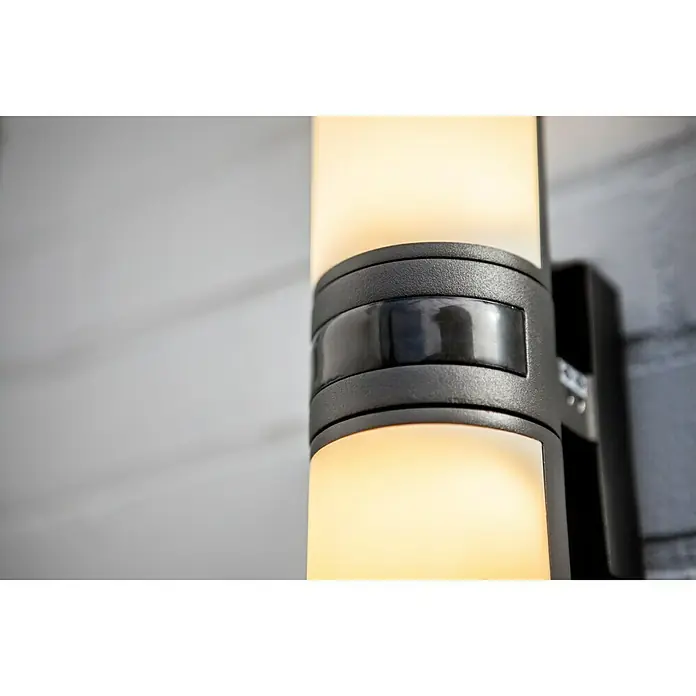 Lutec LED vanjska svjetiljka sa senzorom pokreta - 16 W, D x Š x V: 7,8 x 12 x 24,5 cm, Antracit-bijele boje, Topla bijela