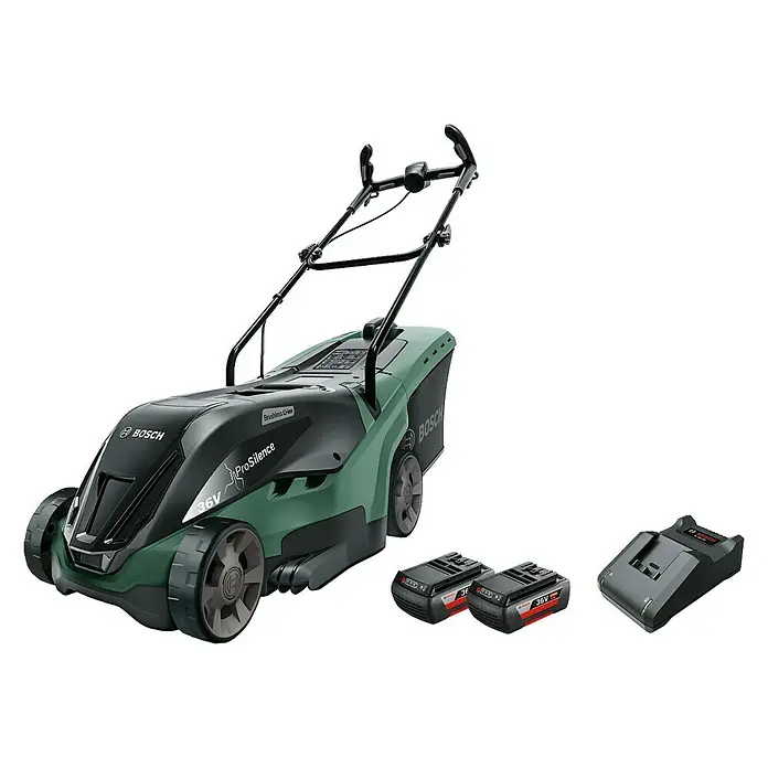 Bosch Universal Rotak Akku-Rasenmäher 36-560 - 36 V, 2 Akkus, 2 Ah, Schnittbreite: 36 cm - Linke Seitenansicht