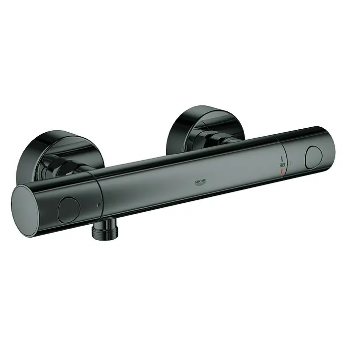 Grohe Grohtherm 1000 Cosmopolitan Brausethermostat - Hard Graphite, Glänzend - Vorderansicht