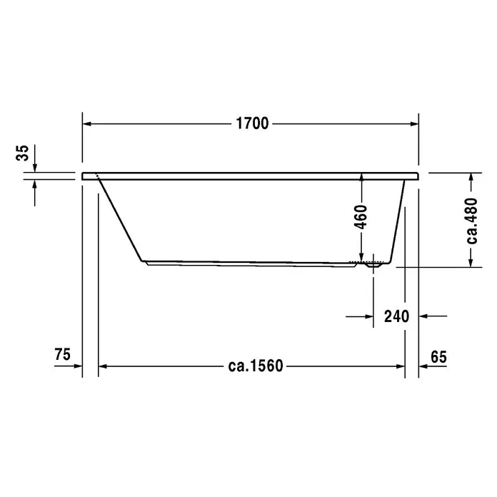 Duravit Badewanne Daro - 170 x 70 cm, Sanitäracryl, Weiß