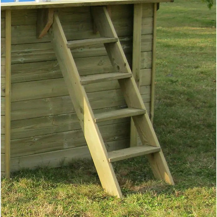 Gre Piscina de madera Vermela - 672 x 472 x 146 cm, Capacidad: 24,1 m³, Marrón claro