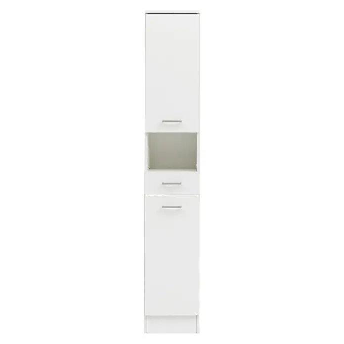 Schildmeyer Lorenz Hochschrank - 30 x 32 x 182 cm, Perlweiß - Vorderansicht