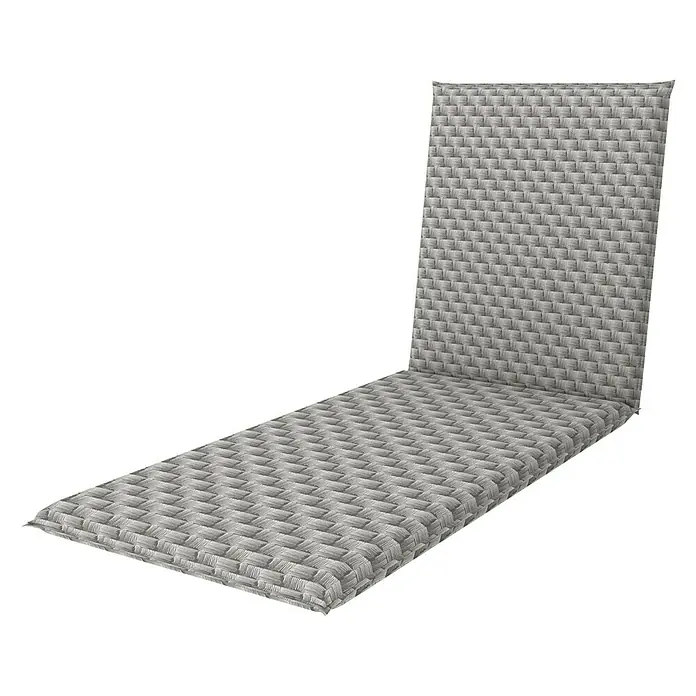 Doppler Gartenmöbel-Auflage Living - Grau Rattan, L x B x H: 195 x 60 x 6 cm, Liegenauflage, Baumwoll-Polyester-Mischgewebe