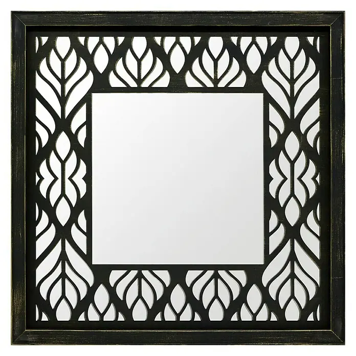 Espejo Mosáico Shiva - 70 x 70 cm, Negro/Plateado