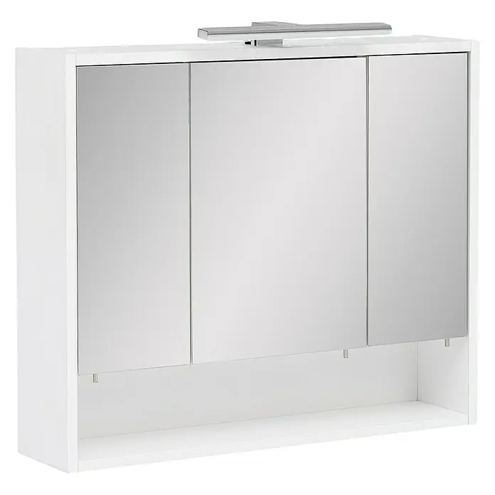 Schildmeyer Kimi LED-Spiegelschrank - B x H: 70 x 60,5 cm, Mit Beleuchtung, Spanplatte, Weiß - Linke Seitenansicht