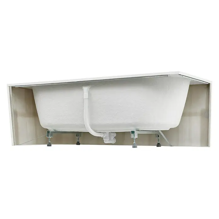 Ottofond Freistehende Badewanne Siesta Corner - Linksseitig, 178 x 78 cm, Sanitäracryl, Schwarz/Weiß - Rückansicht