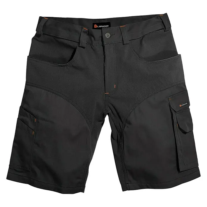 L.Brador Herren-Arbeitsshorts 1490 B - 50, Schwarz - Vorderansicht