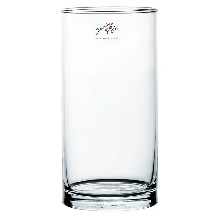 Jarrón de vidrio redondo Vera - 10 x 20 cm, Transparente
