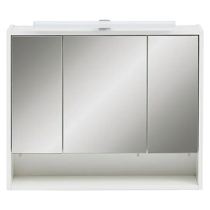 Schildmeyer Sailor LED-Spiegelschrank - B x H: 70 x 60,5 cm, Mit Beleuchtung, Spanplatte, Weiß - Vorderansicht