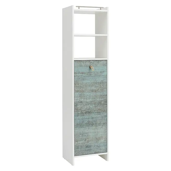 Schildmeyer Sailor Hochschrank - 40 x 33 x 165 cm, Weiß, Patina - Linke Seitenansicht