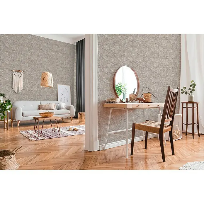 AS Creation New Walls Vliestapete Mosaik - Beige, Fliesenoptik, 10,05 x 0,53 m - Stimmungsaufnahme