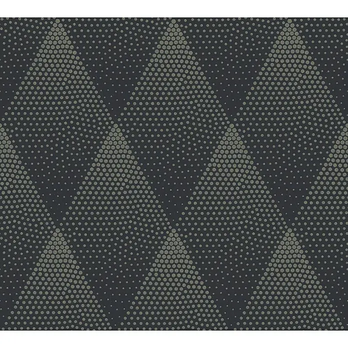 AS Creation New Walls Vliestapete New Walls Rombus Schwarz Gold - Schwarz/Gold, Grafisch, 10,05 x 0,53 m - Detailaufnahme