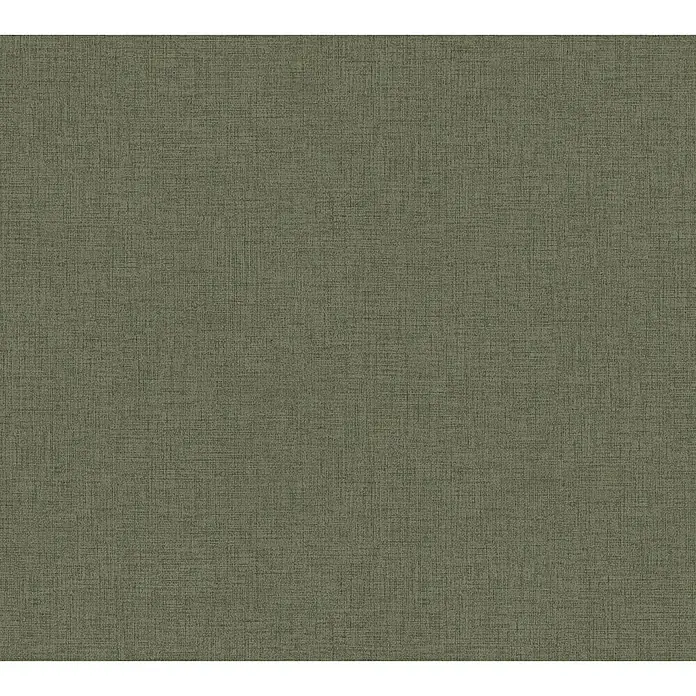 AS Creation New Walls Vliestapete Textil - Olivgrün, Uni, 10,05 x 0,53 m - Detailaufnahme