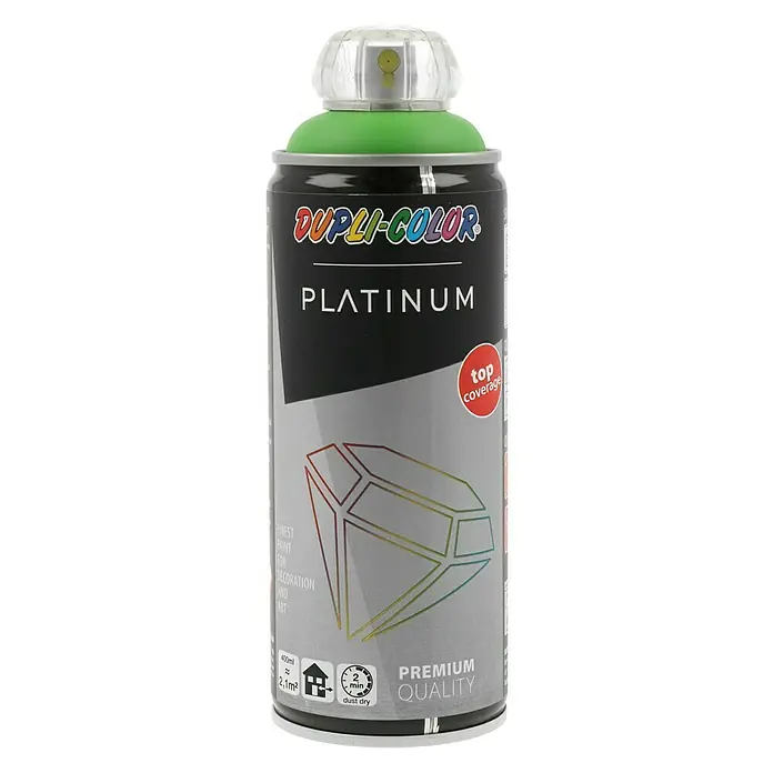 Dupli-Color Platinum Sprej s lakom u boji - Zelene boje, 400 ml, Svilenkasti sjaj - Pogled sprijeda
