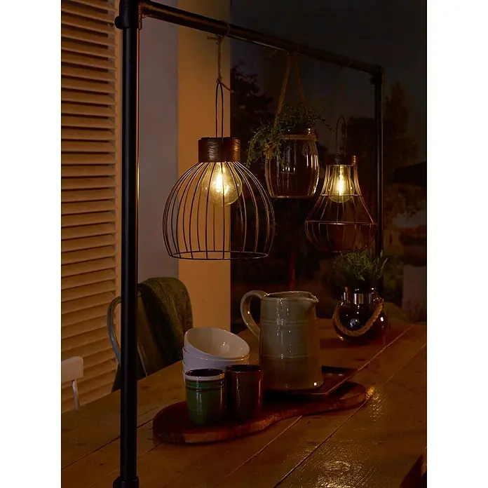 Luxform Solarna viseća svjetiljka Manchester - LED, Crne boje, Bakar, Prozirno, Ø x V: 19,8 cm x 270 mm