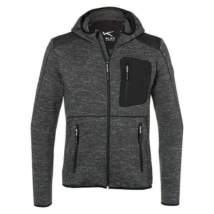 Kübler Strickjacke Light - Konfektionsgröße: L, Anthrazit/Schwarz - Vorderansicht