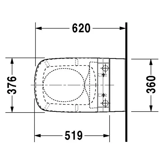 Duravit DuraStyle Wand-WC Typ 2 - Mit Spülrand, Mit schmutzabweisender Glasur, Spülform: Tief, WC Abgang: Waagerecht, Weiß