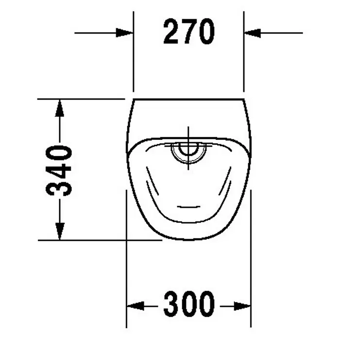 Duravit DuraStyle Urinal - Ohne Spülrand, Mit antibakterieller Glasur, Wasserlos, Farbe: Weiß, Mit Zielobjekt - Skizze