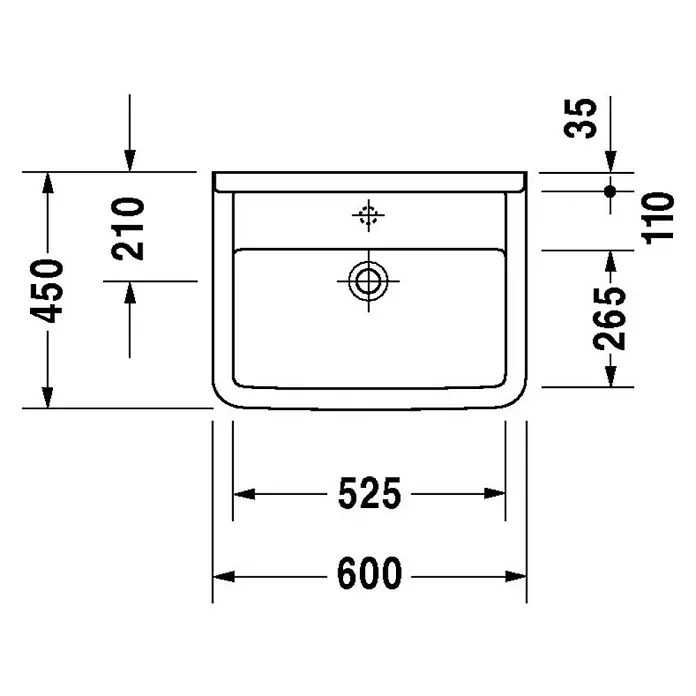 Duravit Starck 3 Waschbecken Med - 60 x 45 cm, Mit schmutzabweisender Glasur, Hahnloch: Ohne, Ohne Überlauf, Weiß