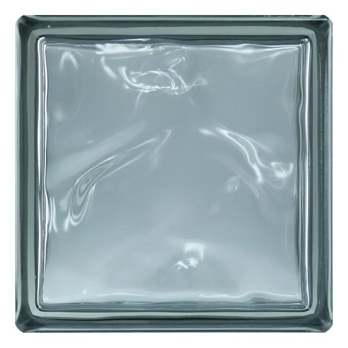 Fuchs Design Bloque de vidrio Reflex - Antracita, Nube, 19 x 19 x 8 cm - Vista frontal
