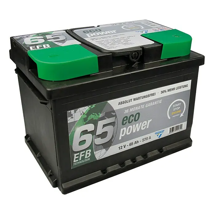 Cartec Autobatterie - 65 Ah, Spannung: 12 V - Linke Seitenansicht