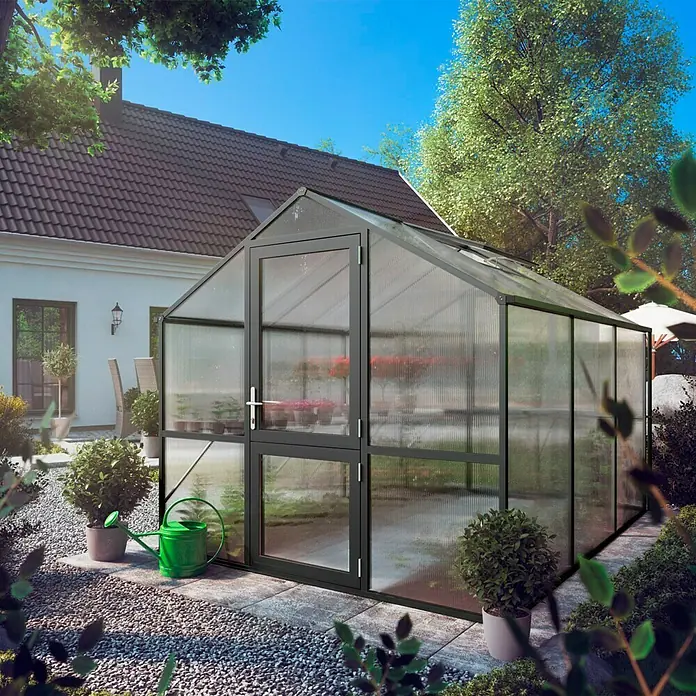 KGT Gewächshaus Rose III - Polycarbonat, Glasstärke: 10 mm, Anthrazitgrau