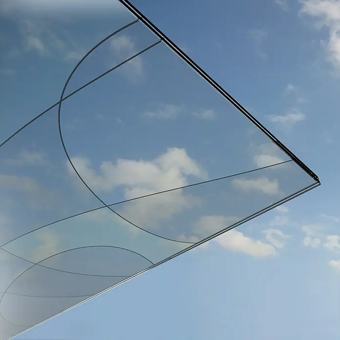 Solid Elements Vordachglasscheibe Loop/Wing - 1.500 x 750 mm, Motivglas - Detailaufnahme
