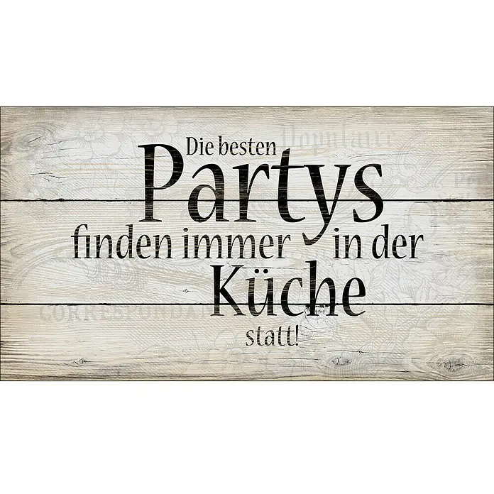 ProArt Type Hype Decopanel - Die besten Partys ..., B x H: 30 x 15 cm - Vorderansicht