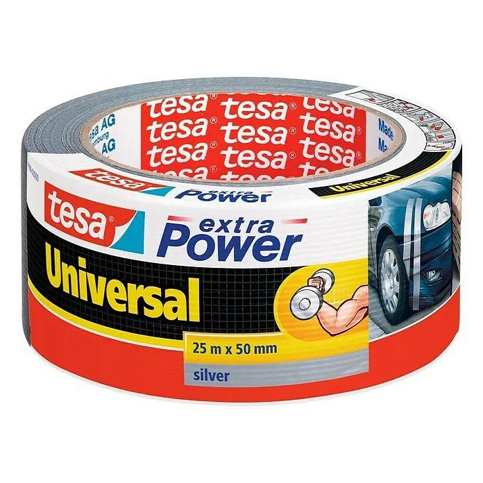 Tesa Extra Power Folija za brtvljenje spojeva prozora Universal - Srebrne boje, 25 m x 50 mm - Pogled sprijeda
