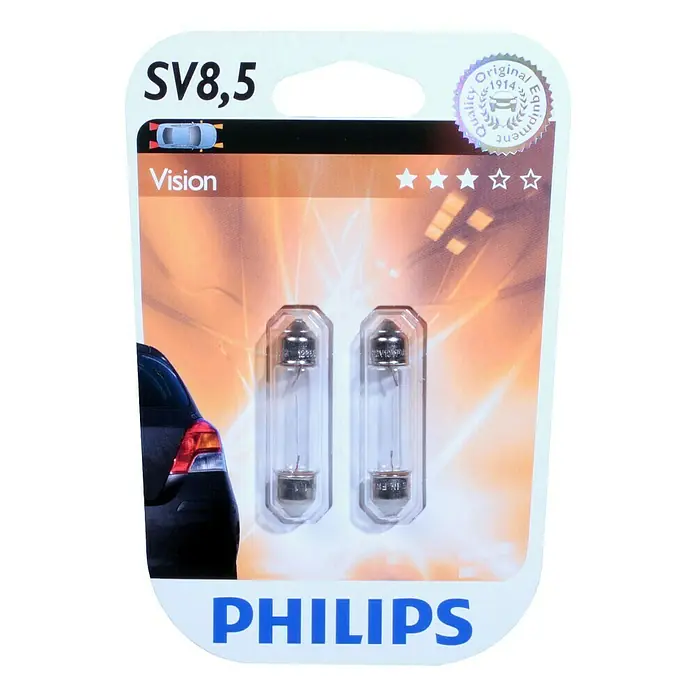 Philips Vision Soffittenlamp - C10W, 2 st. - Vooraanzicht